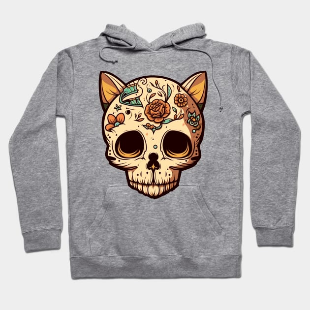 mexican skull cat Hoodie by gambar_corek